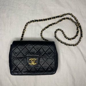 Vintage Chanel Classic Mini Square single flap purse
